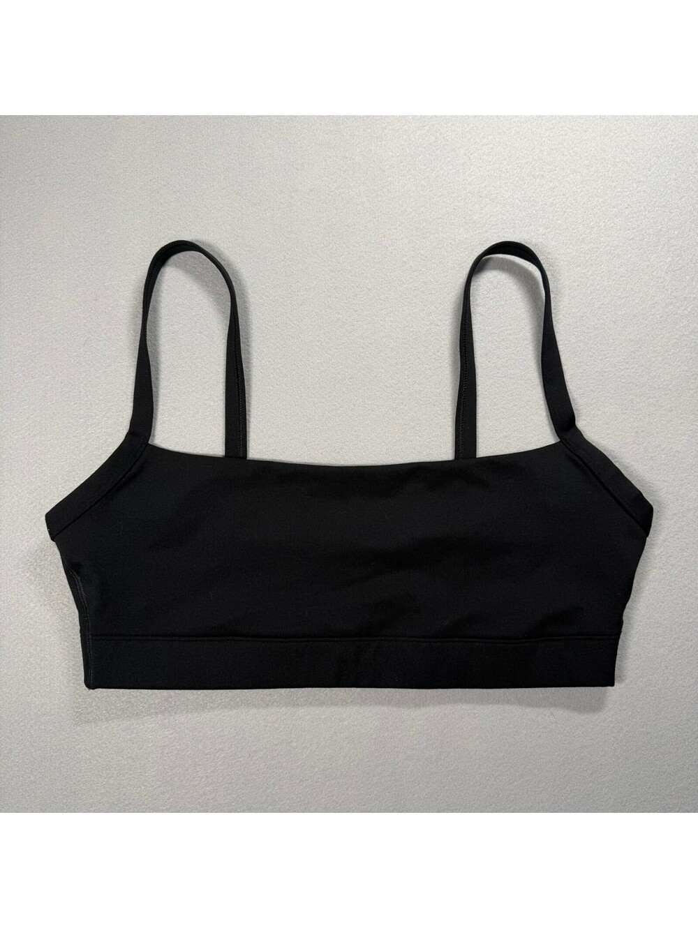 GapFit Square Neck Sports Bra Womens L Black Compression Moisture Wicking Yoga
